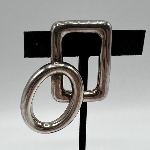 Vintage Tiffany 925 Square & Circle Brooch - Picture 2 of 6